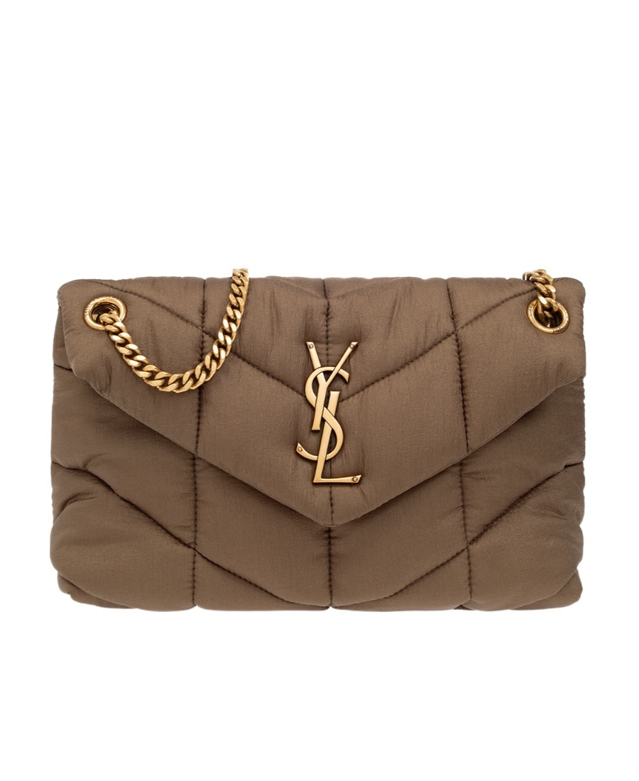 Saint Laurent Small Puffer Shoulder Bag In Brown