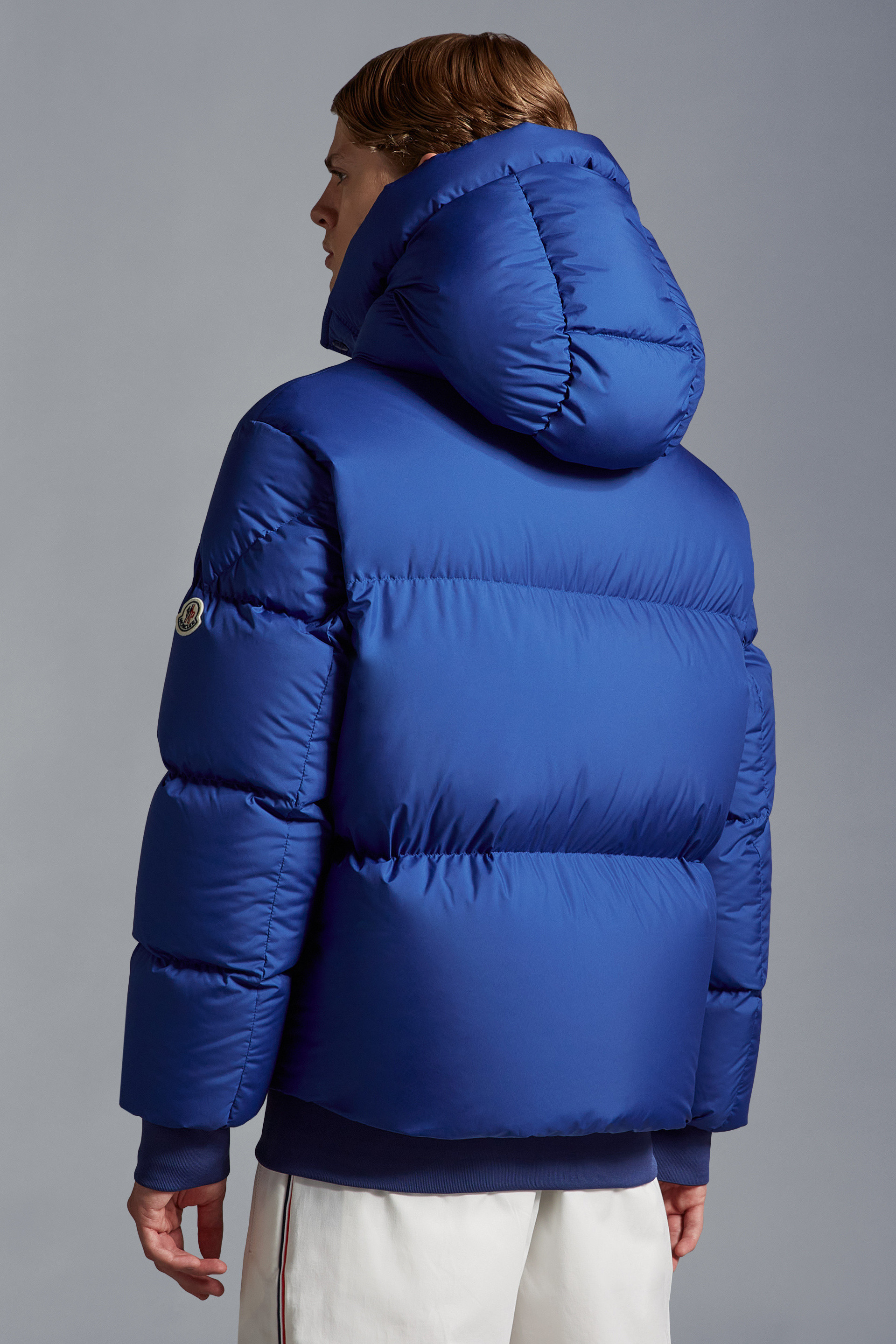 Shop Moncler Risler Quilted Hooded Puffer Jacket In Blue