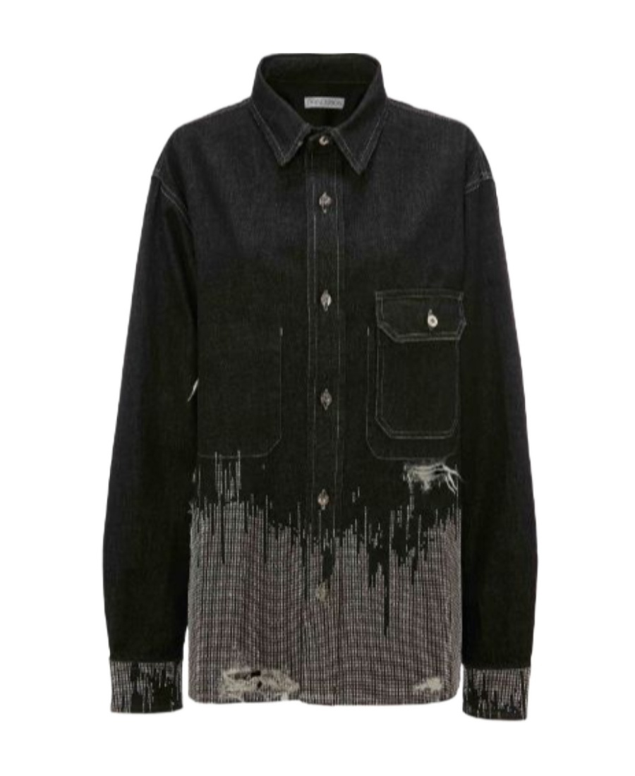 Jw Anderson Studded Workwear Shirt In Black