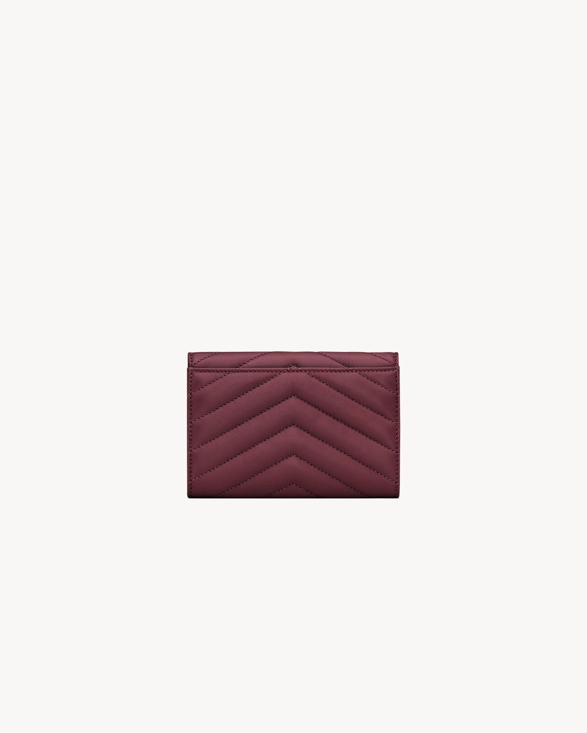 Saint Laurent Cassandre Wallet In Lambskin In Burgundy