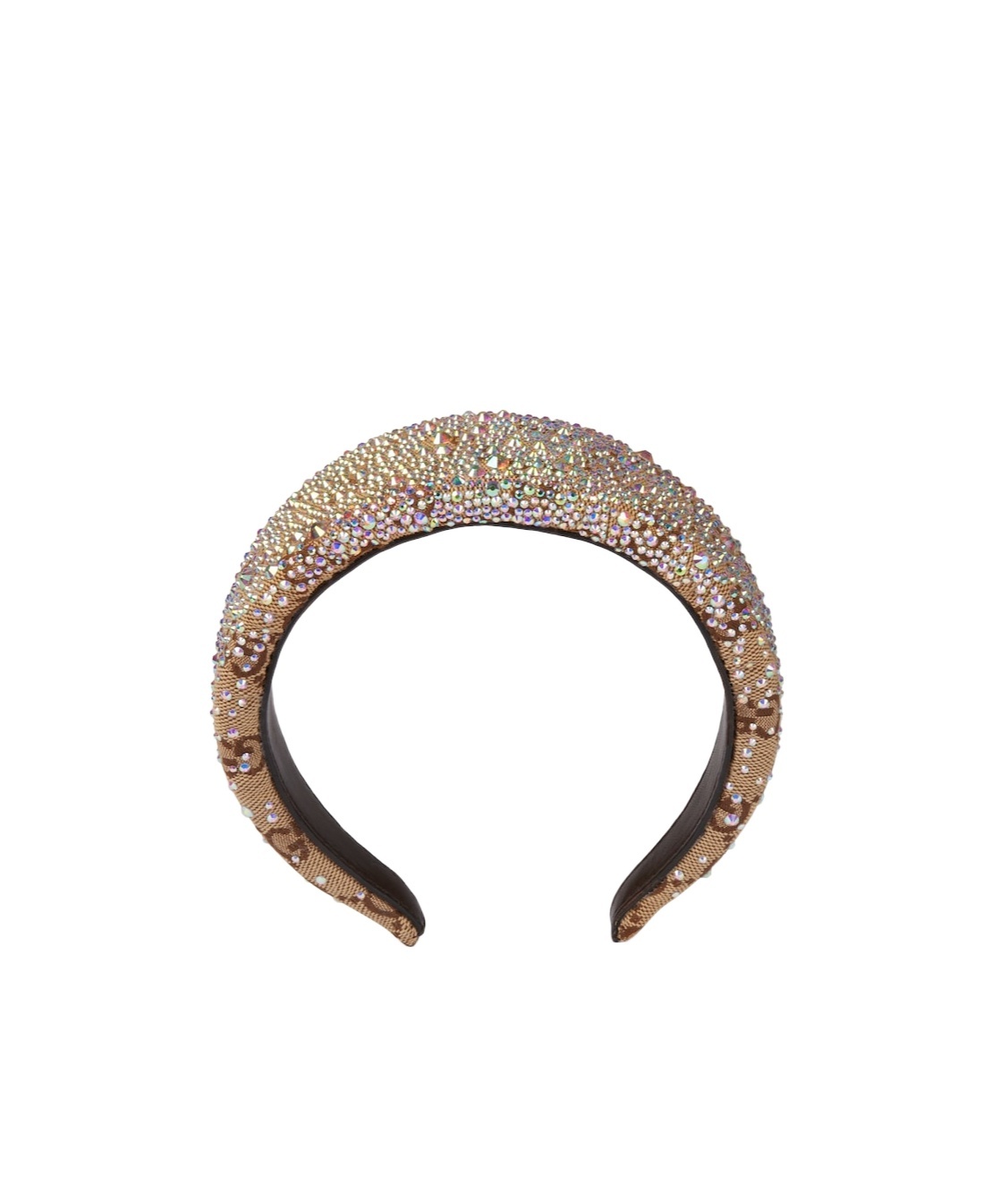 Shop Gucci Gg Canvas Hairband With Crystals In Multicolor