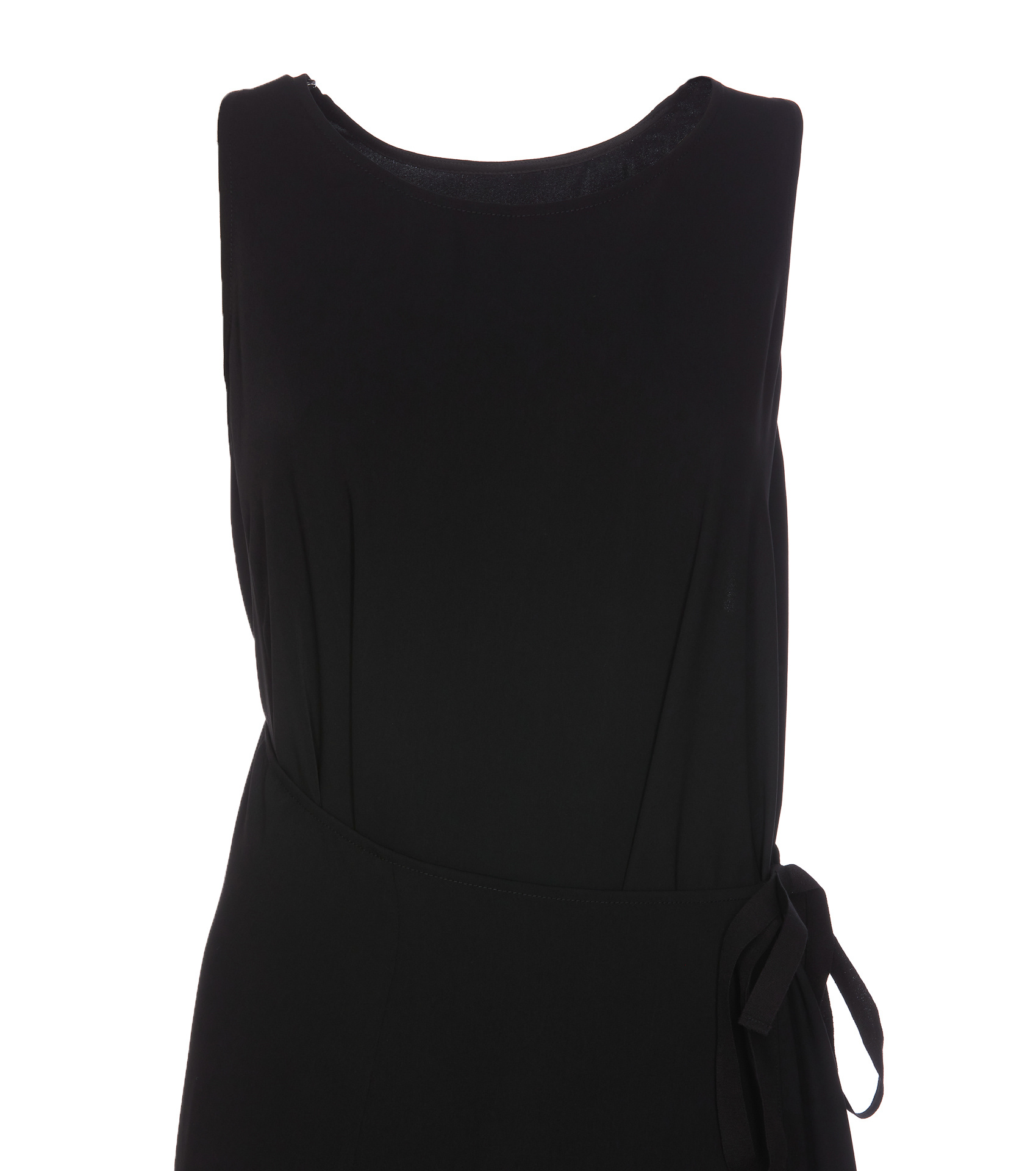 Mm6 Maison Margiela Belted Sleeveless Maxi Dress In Black