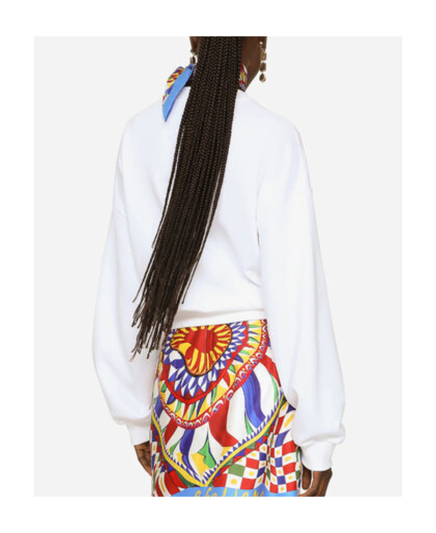 Dolce & Gabbana Lettering Print Oversized Sweatshirt In White