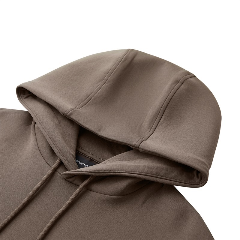 Emporio Armani Patch-detail Drawstring Hoodie In Green