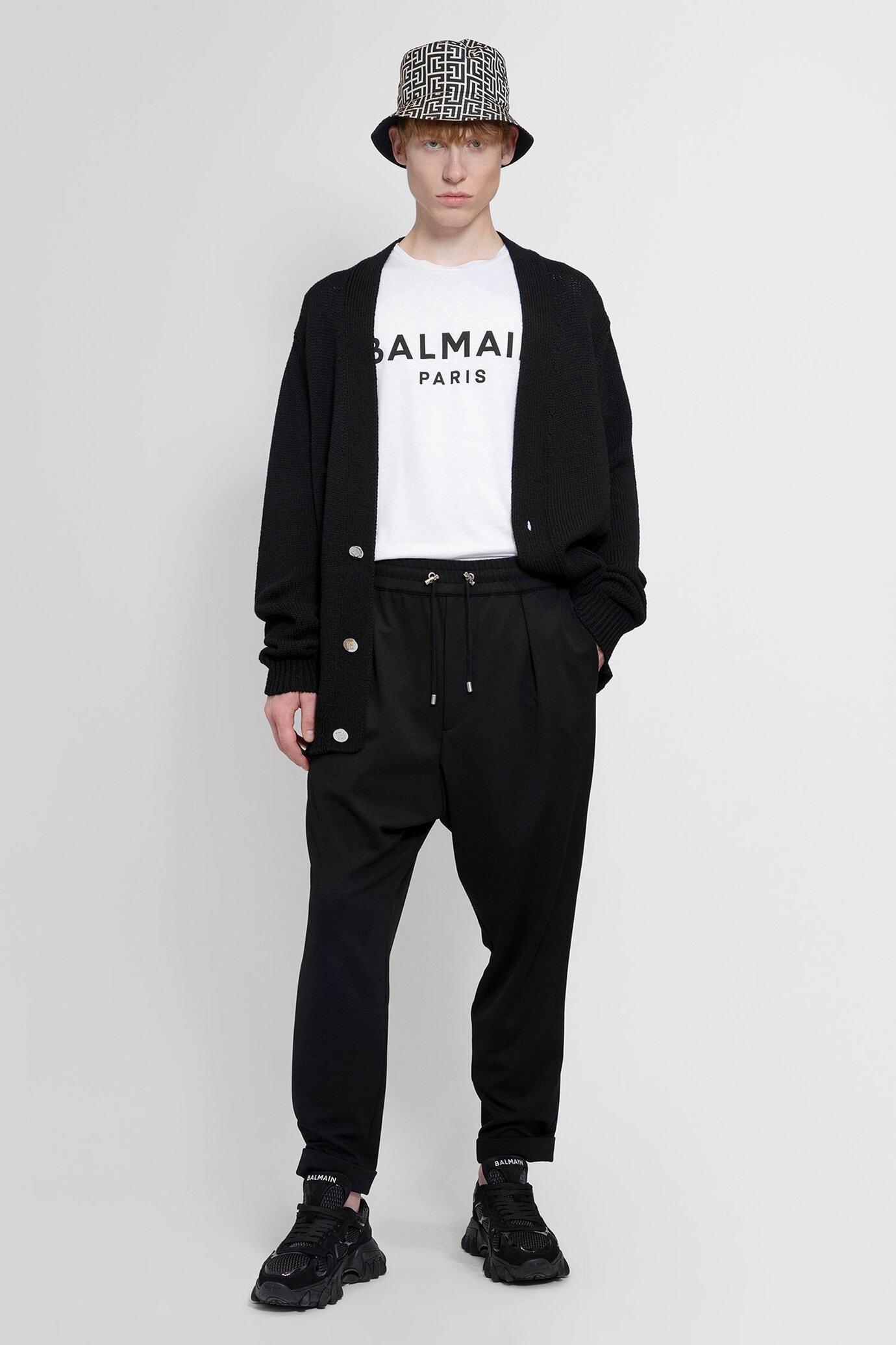 Balmain Drawstring Tapered Track Pants In Black