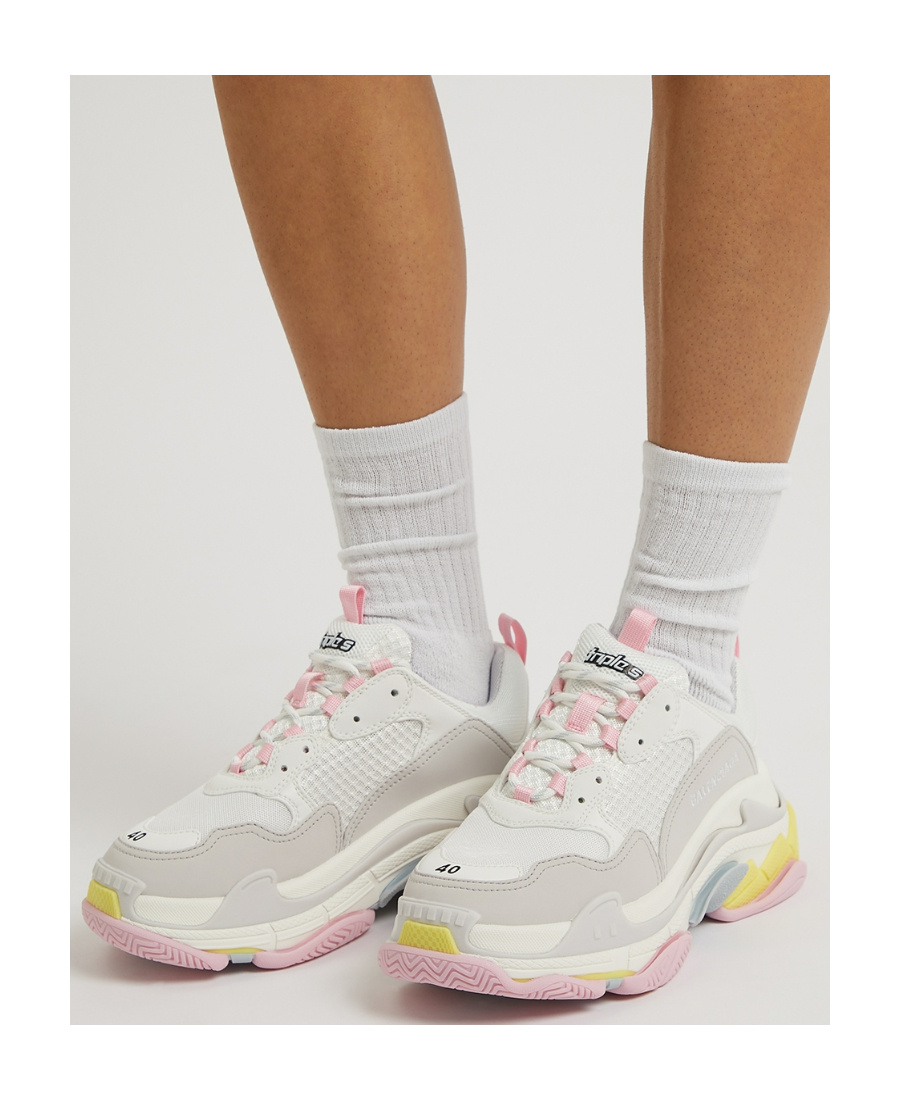Balenciaga Triple S Sneakers - Women's - Fabric/polyurethane/rubberpolyurethane In White