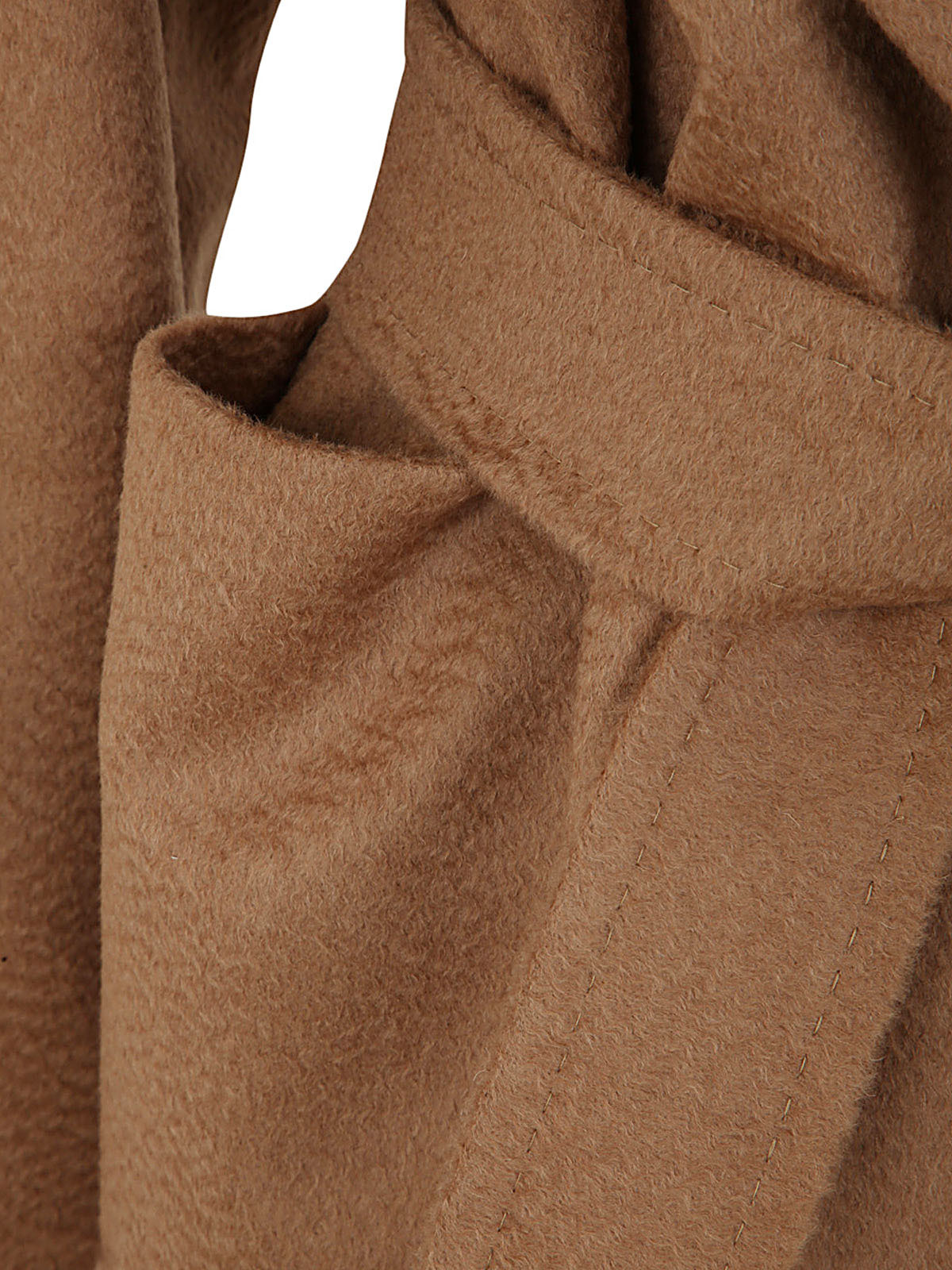 Max Mara Long-sleeved Lace-up Coat In Brown