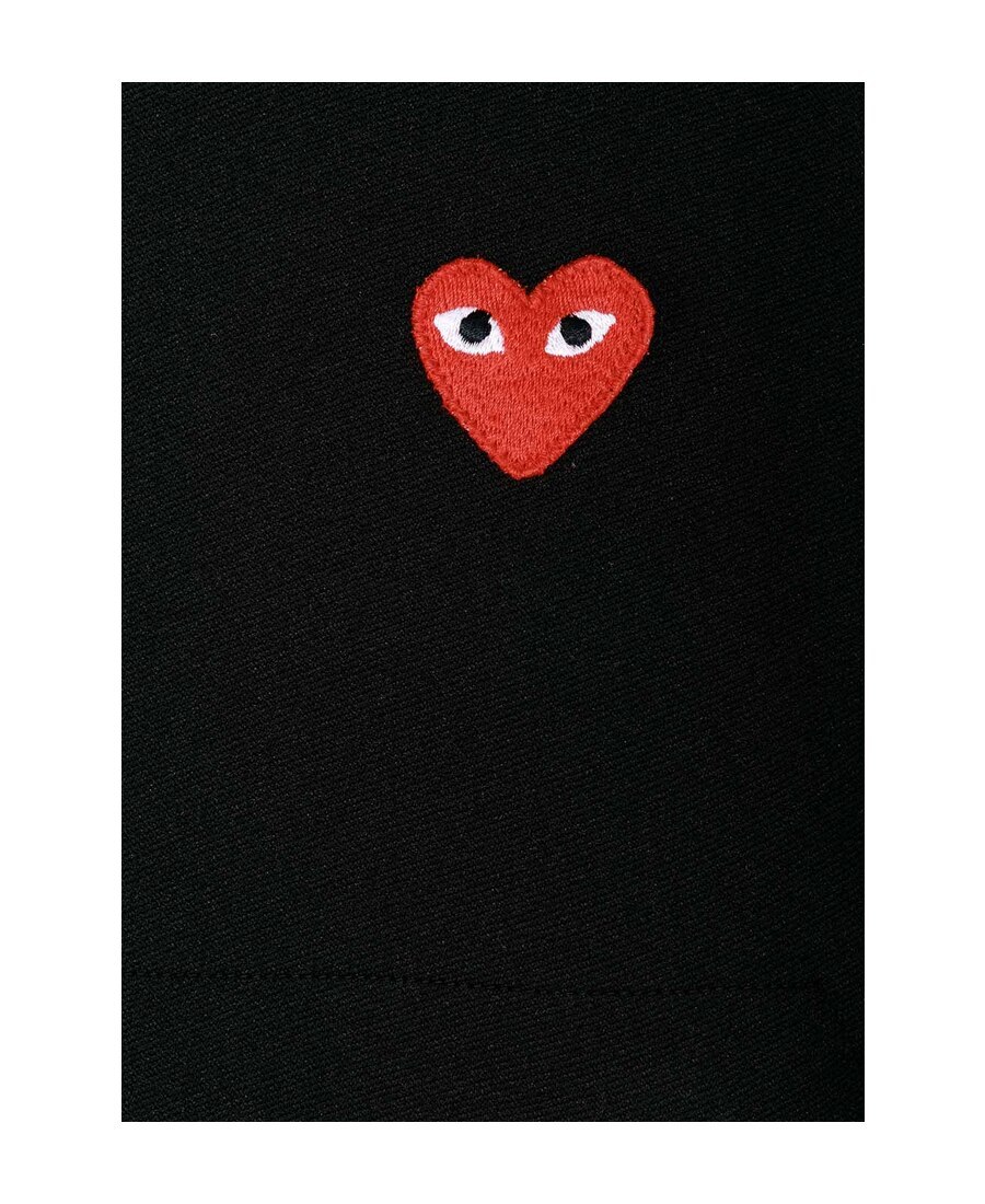 Comme Des Garçons Play Black Red Heart Patch Hoodie In Blue