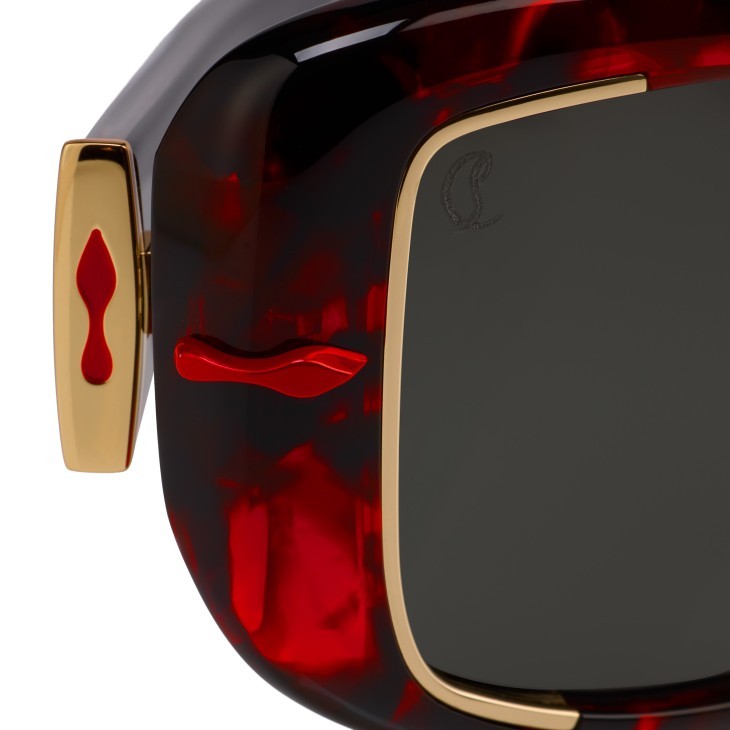 Christian Louboutin Rectangular Sunglasses In Black