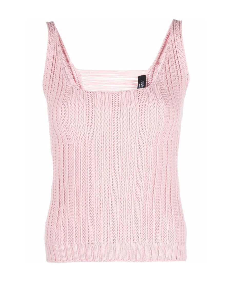 Blumarine Knit Tank Top In Pink