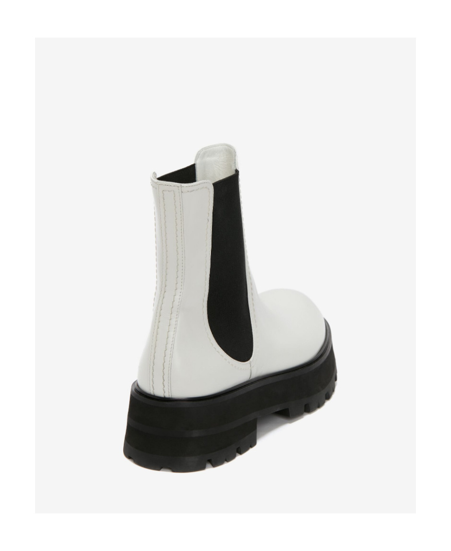 Alexander Mcqueen Chunky-sole Leather Boots In White