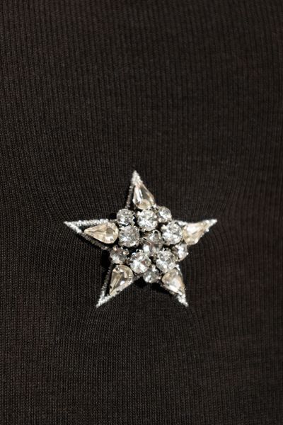 Stella Mccartney Star Appliqué Ribbed Tank Top In Black