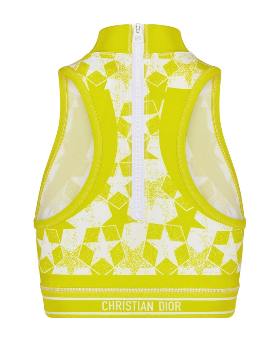 Dior Small High-necked Plain Knitted Vest In Yellow