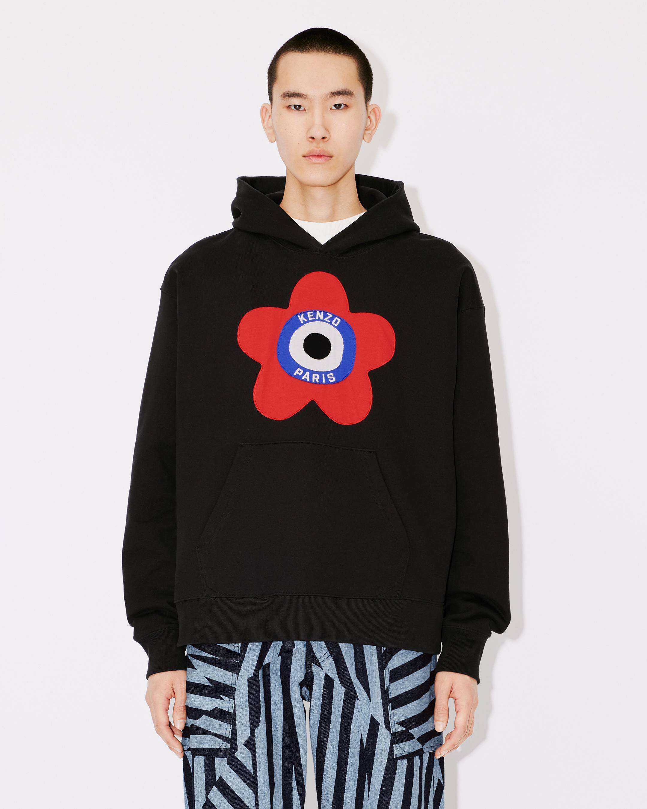Kenzo Oversized Black Sweatshirt With Target Print In Black