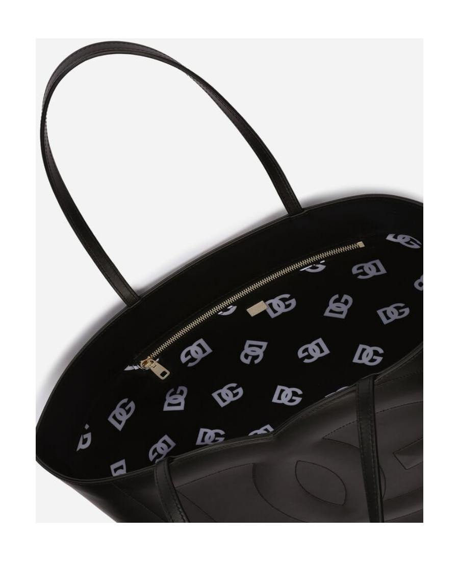 Dolce & Gabbana Women Dg Logo Medium Shopping Bag In Black