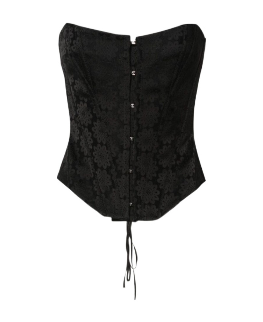 Stella Mccartney Strapless Corset Top In Black