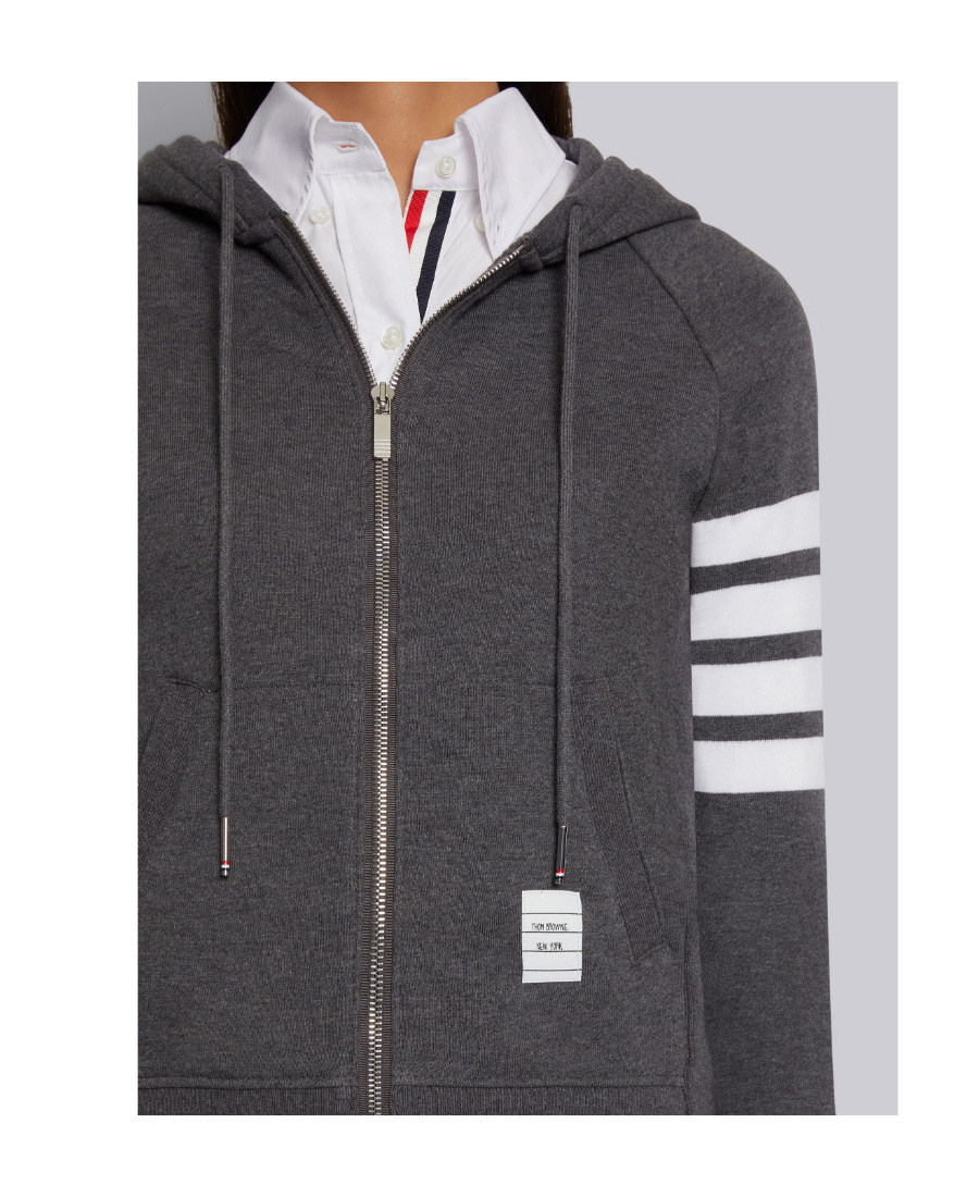 Thom Browne 4-bar Stripe Zip-fastening Hoodie In Black