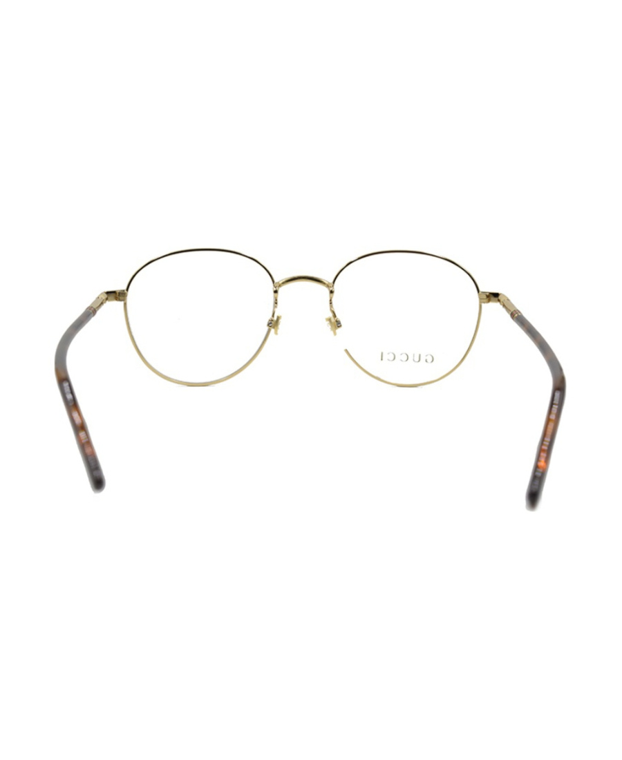 Gucci Web Detail Round Frame Glasses In White