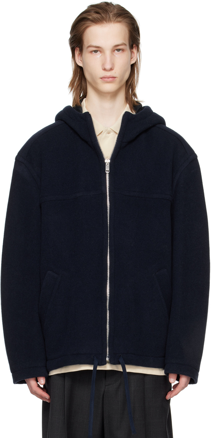 Isabel Marant Hooded Wool Blend Jacket With Drawstring Waistband In Black