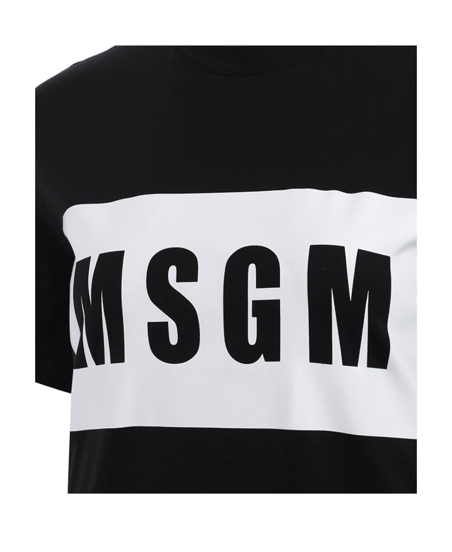 Msgm Logo-print Cotton T-shirt In Black