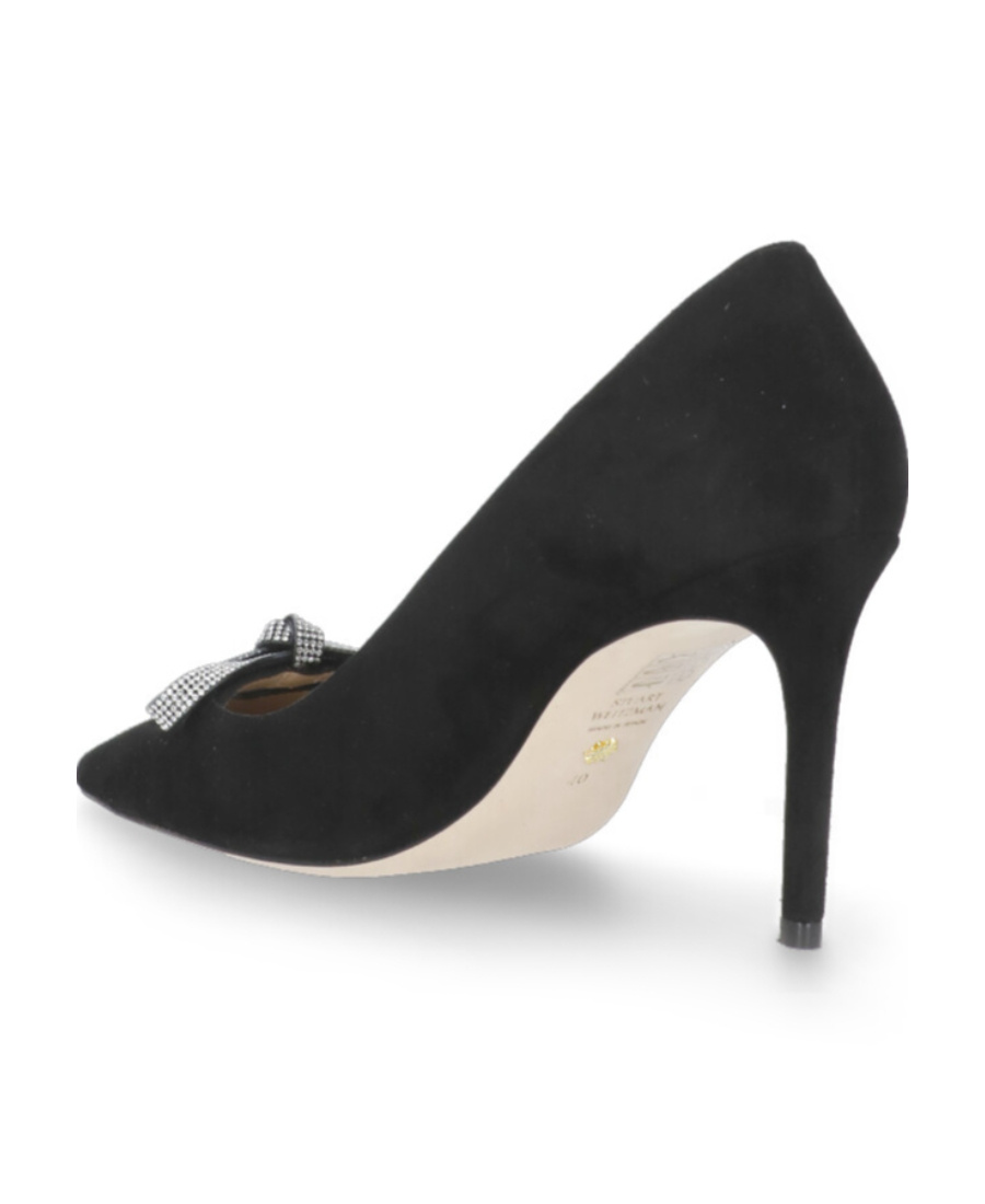 Stuart Weitzman Black Logo High Heels In Black