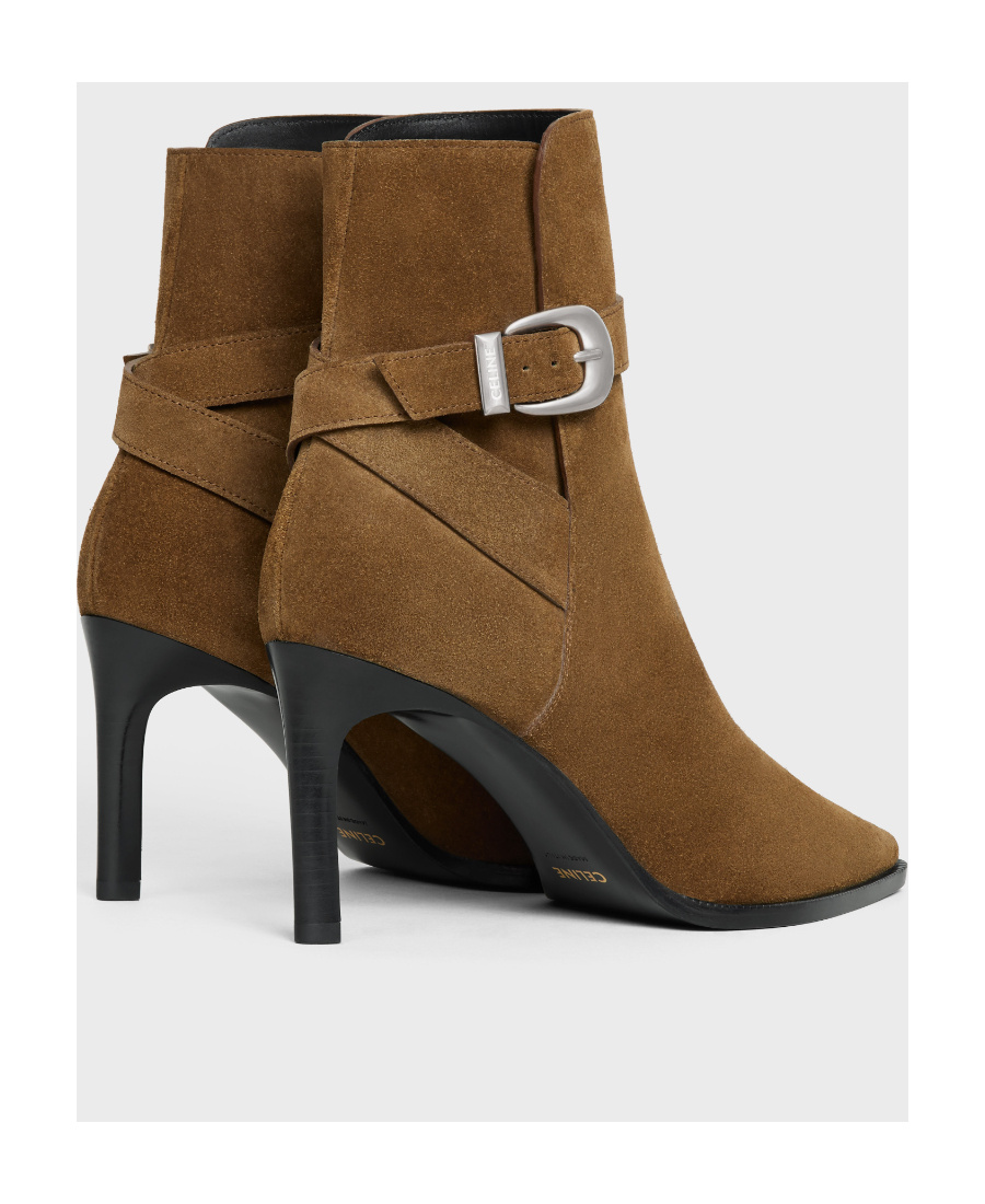 Celine Verneuil Jodphur Boot In Suede Calfskin In Brown