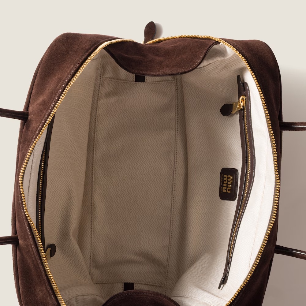 Miu Miu Double Handle Tote Bag In Brown