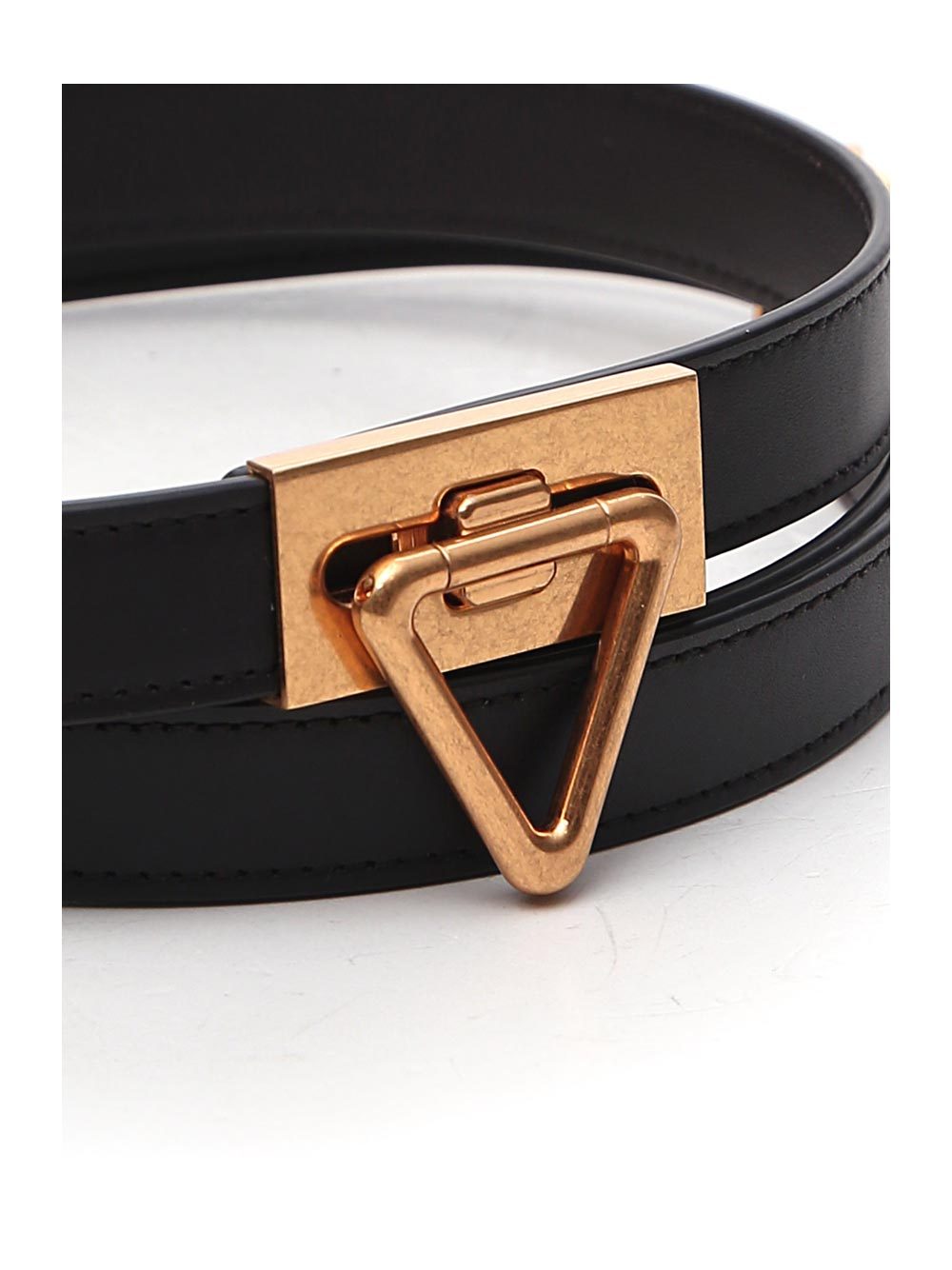 Bottega Veneta Triangle Buckle Belt In Black
