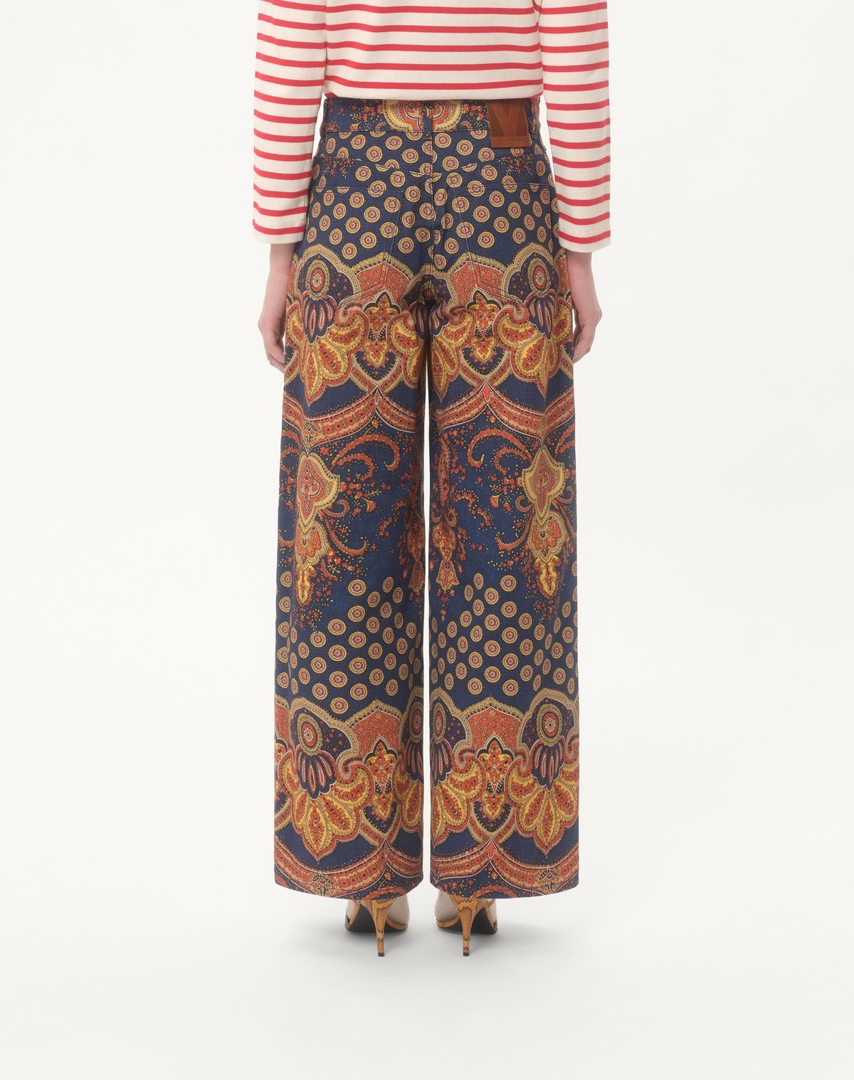 Valentino Pattern Jeans In Multicolor