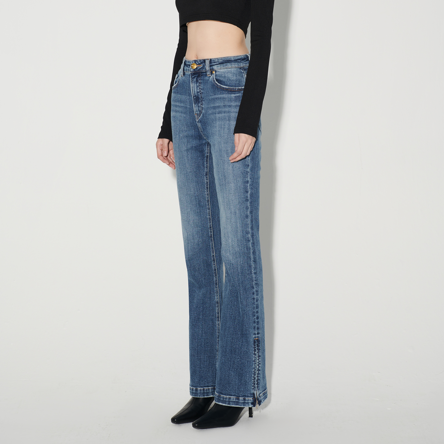Liuregali Straight Zipper Jeans In Blue