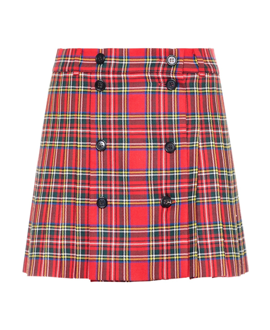 Miu Miu Plaid Skirt In Red