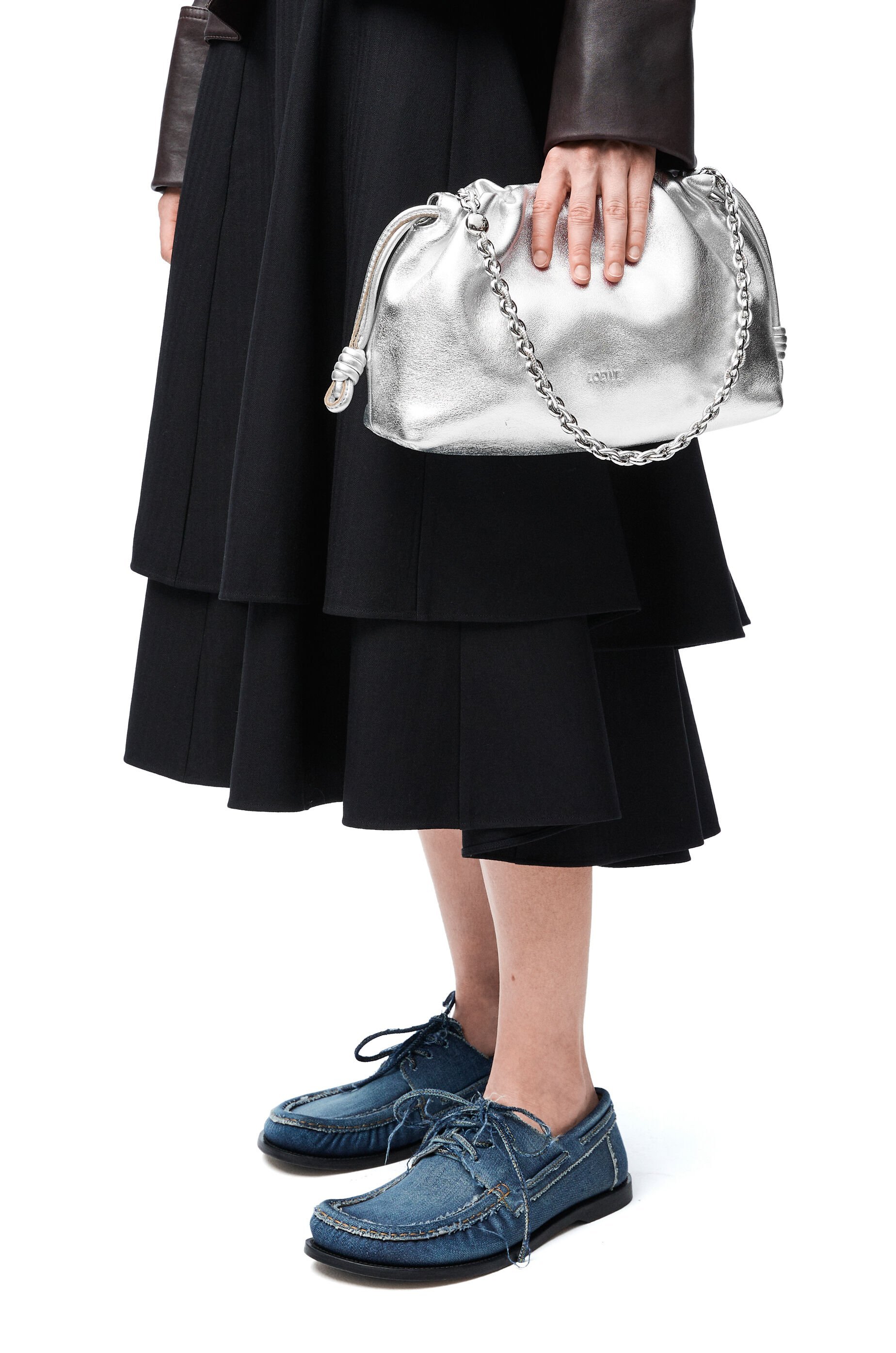 LOEWE MEDIUM FLAMENCO PURSE IN LAMINATED LAMBSKIN