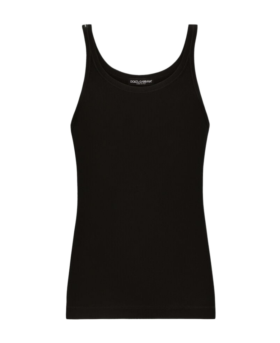 Dolce & Gabbana Logo-patch Detail Tank Top In Black