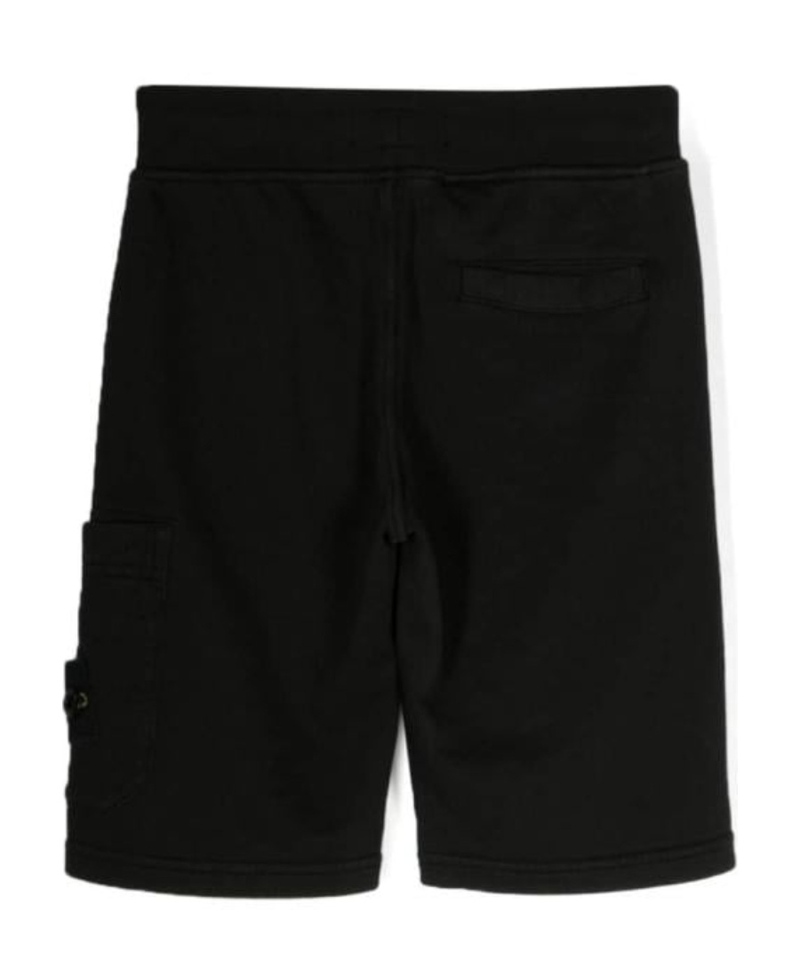Stone Island Logo-patch Track Shorts In Black
