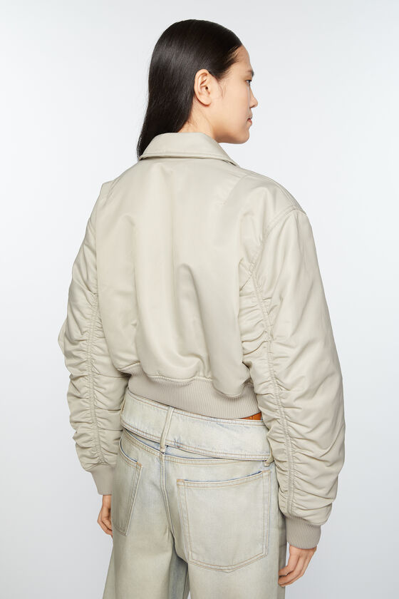 Acne Studios Cropped Padded Bomber Jacket In White