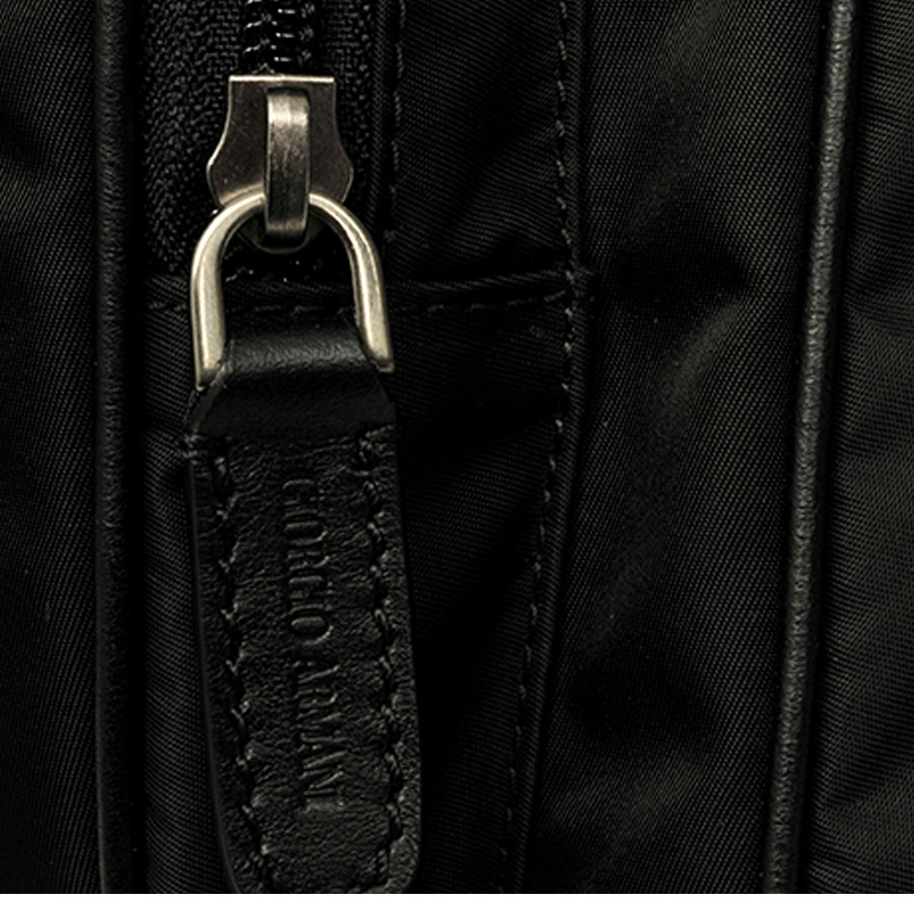 Giorgio Armani Black Logo Handbag In Black
