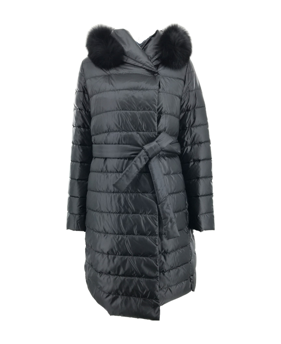 Max Mara Long-sleeved Hooded Cotton-padded Suit In Black