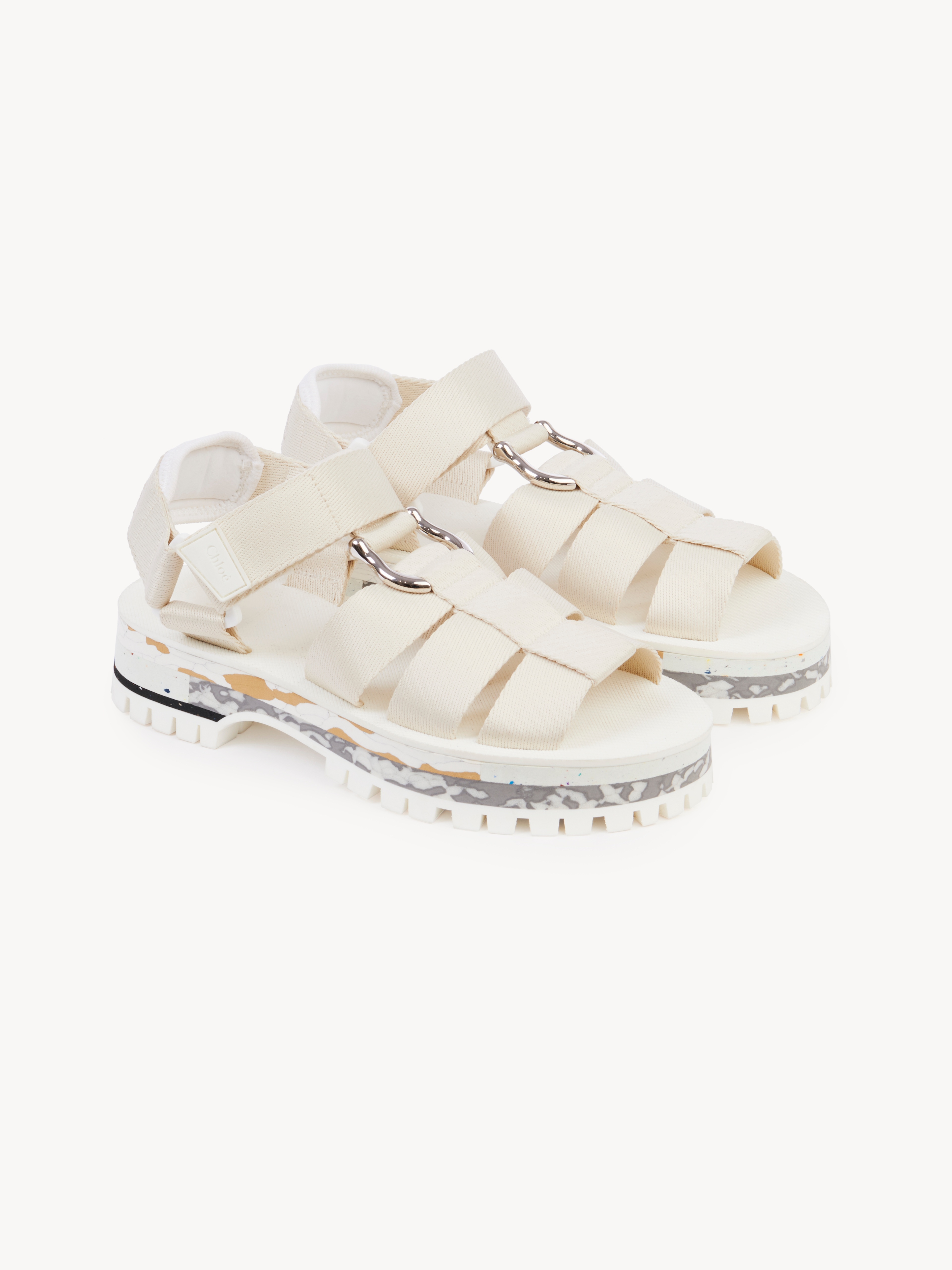 Chloé Logo Sandals In White