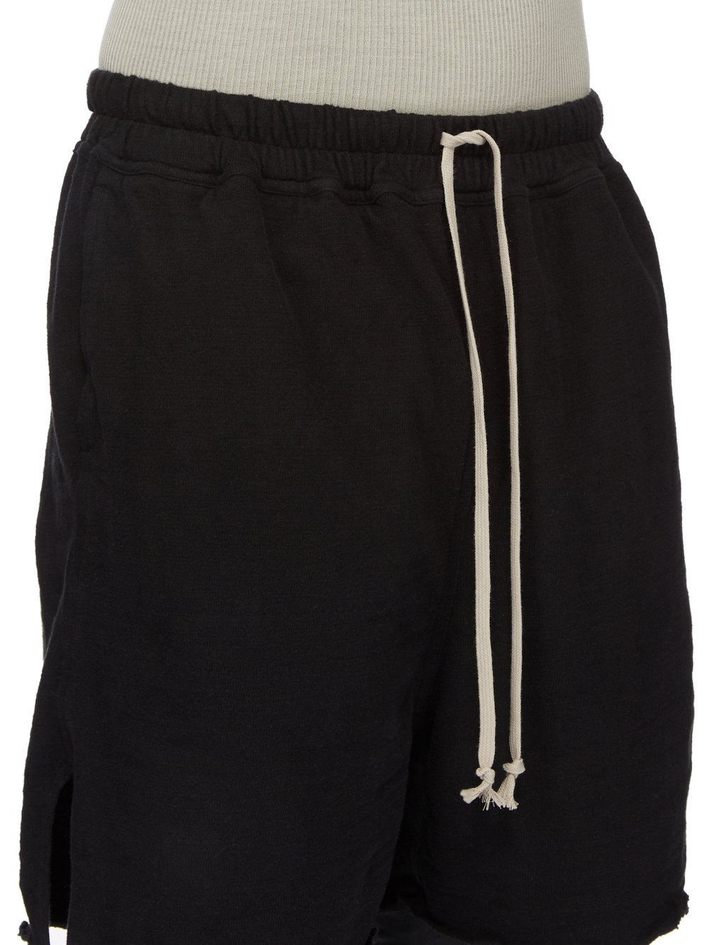 Rick Owens Bermuda Shorts With Back Pockets And Elastic Waistband In Black