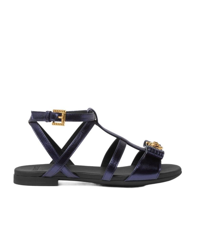 Versace Gianni Logo Sandals In Black