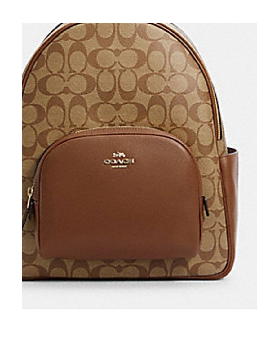 Shop Coach Logo Details Backpack In Brown