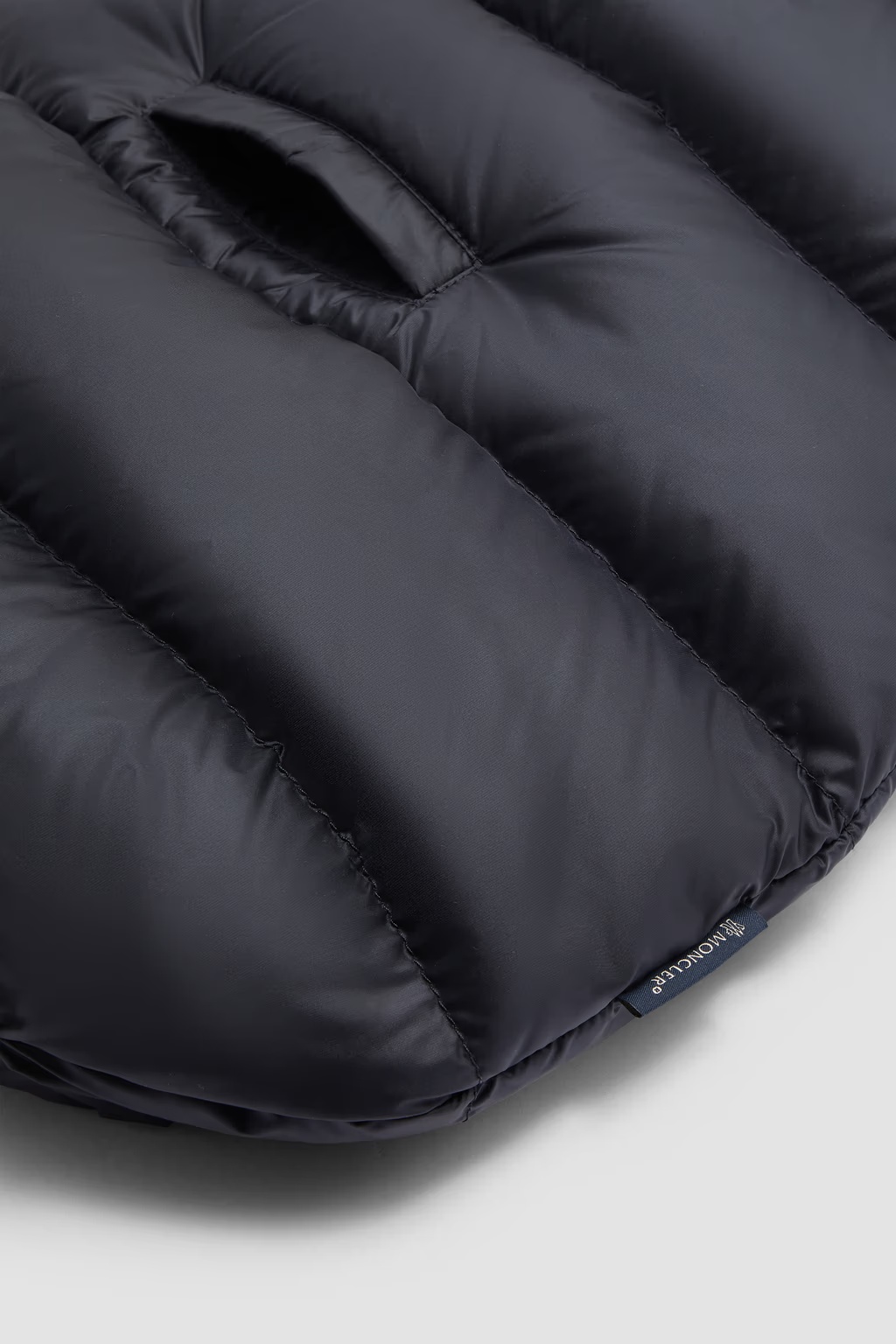 Moncler Enfant Logo Patch Detachable Sleeping Bag Jacket In Blue