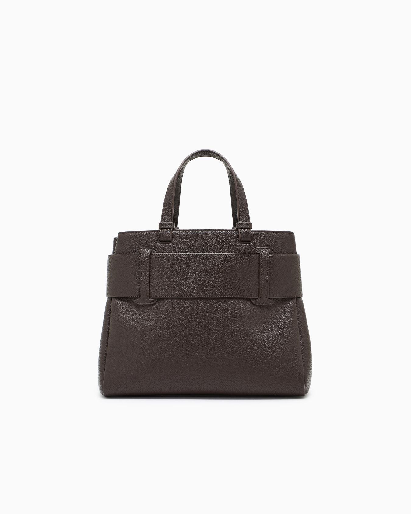 Armani Exchange Buckle-detail Tote Bag In Brown
