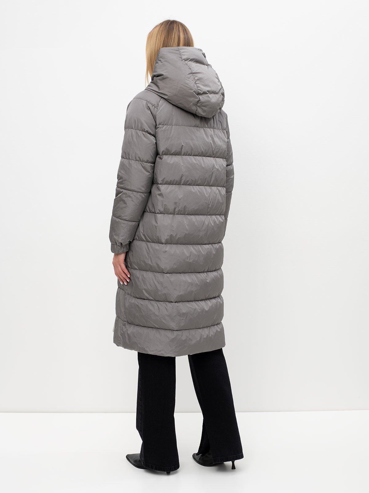 Max Mara Long-sleeved Hooded Cotton Suit In Gray