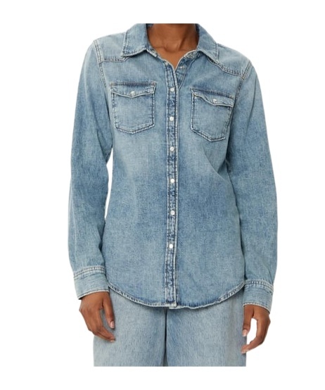 Tommy Hilfiger Long-sleeved Denim Shirt In Blue
