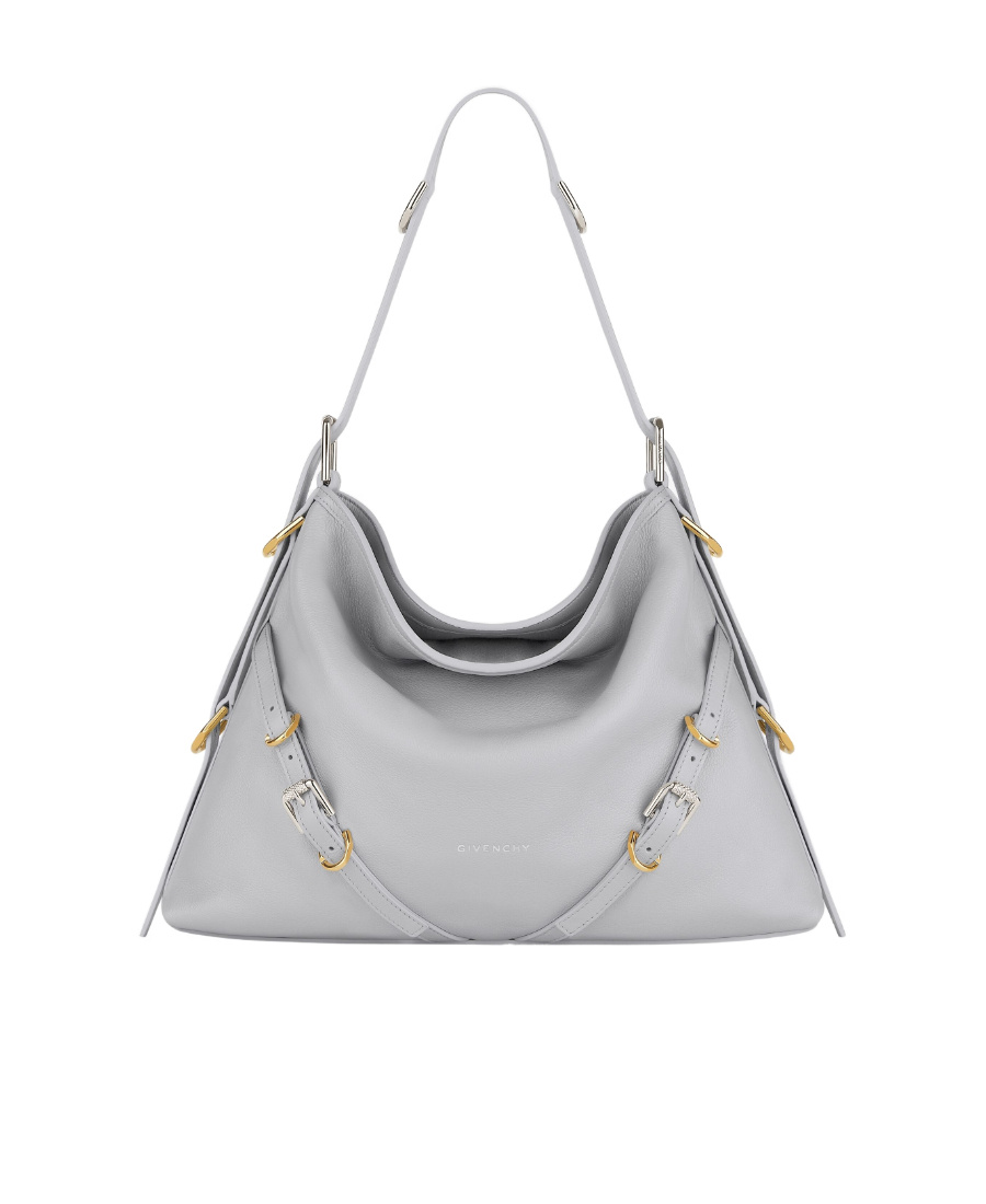 Givenchy Light Grey Medium Voyou Bag In Gray