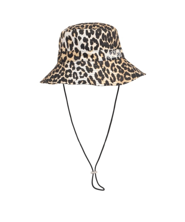 Ganni Leopard-print Cotton Bucket Hat