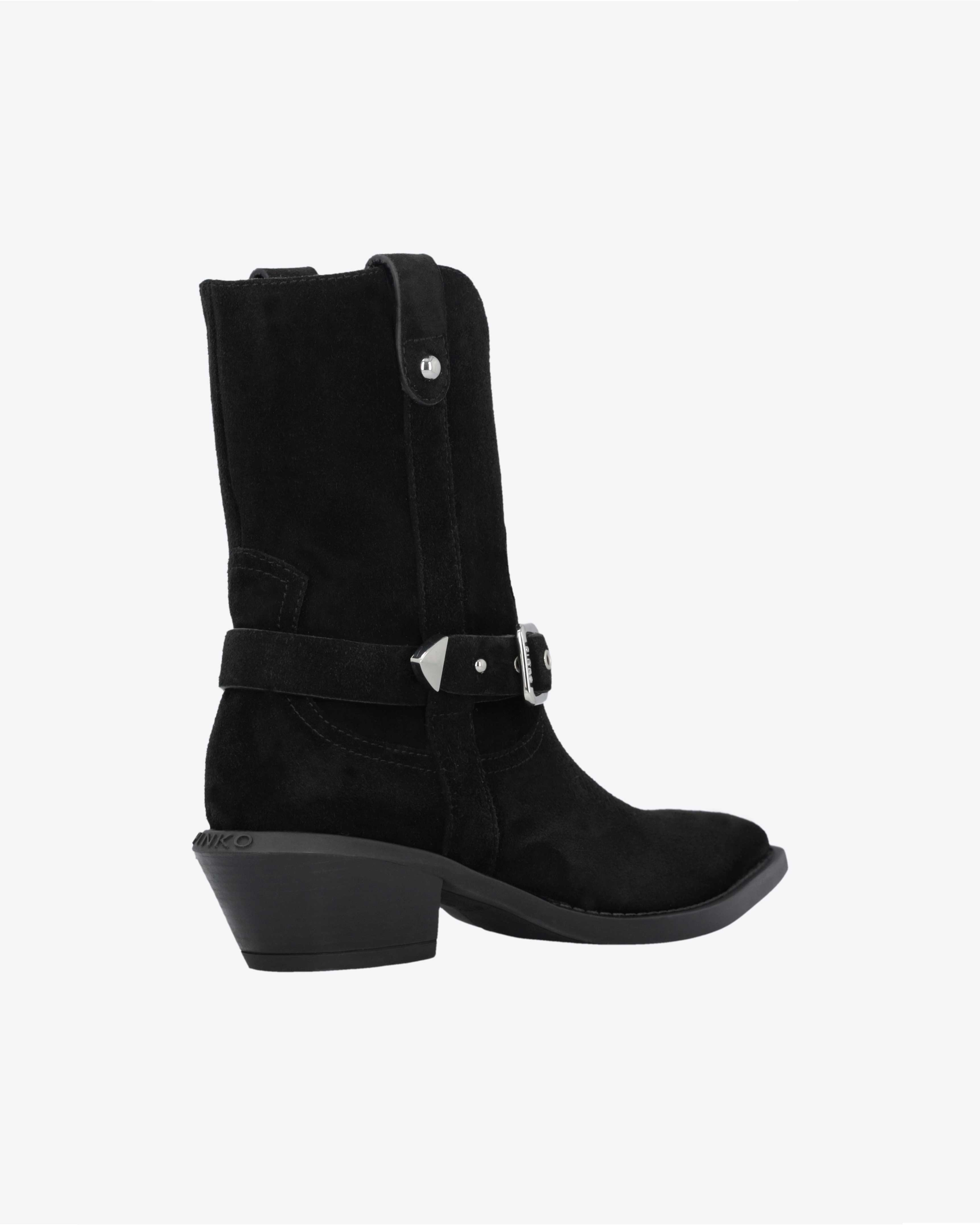 Shop Pinko Tex Suede Ankle Boots In Black