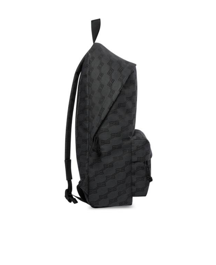 Balenciaga Zaino Signature Medium In Tela Jacquard Bb Monogram   Da Uomo In Nero
