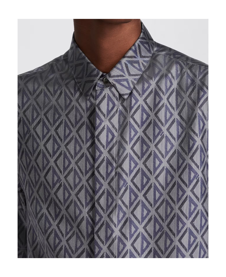 Dior Cd Diamond Short-sleeved Shirt In Gray